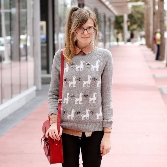 J. Crew Sweaters - J. Crew Jeweled Llama Wool Sweater